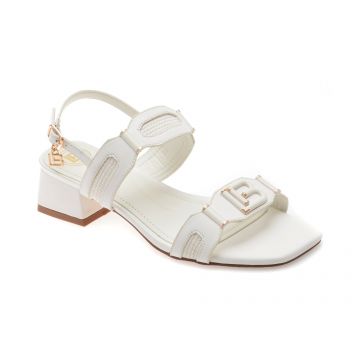 Sandale LAURA BIAGIOTTI albe, 9027, din piele ecologica