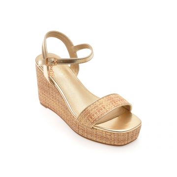 Sandale LAURA BIAGIOTTI aurii, 9106, din piele ecologica