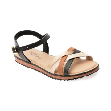 Sandale MODARE negre, 7141146, din piele ecologica