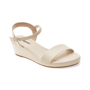 Sandale MOLECA albe, 5512102, din piele ecologica