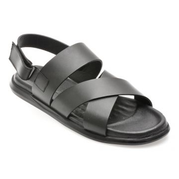 Sandale OTTER negre, AL400, din piele naturala