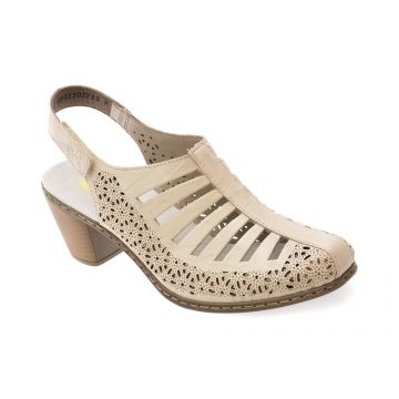 Sandale RIEKER bej, 40959, din piele naturala