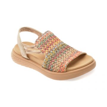 Sandale RIEKER bej, V1541, din material textil