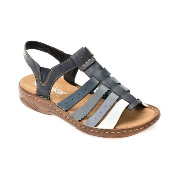 Sandale RIEKER bleumarin, V2875, din piele ecologica