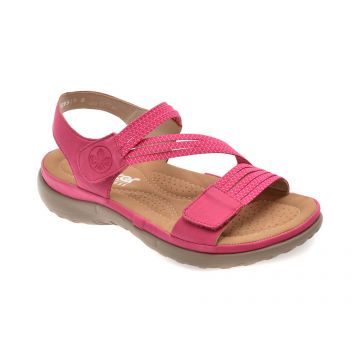 Sandale RIEKER fucsia, 64870, din piele ecologica