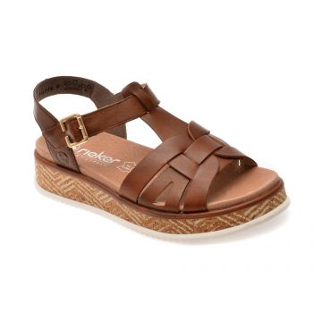 Sandale RIEKER maro, W0853, din piele naturala