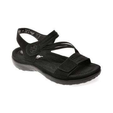 Sandale RIEKER negre, 64870, din piele ecologica