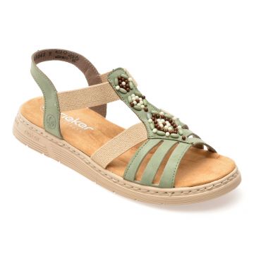 Sandale RIEKER verzi, V9120, din piele ecologica