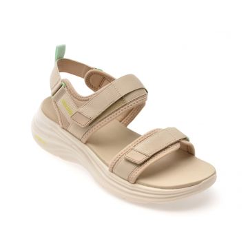 Sandale SKECHERS bej, VAPOR FOAM, din material textil