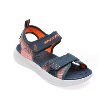 Sandale SKECHERS bleumarin, MICROSPEC-SPLASH, din piele ecologica
