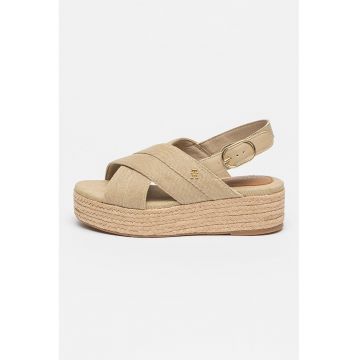 Sandale slingback cu talpa wedge