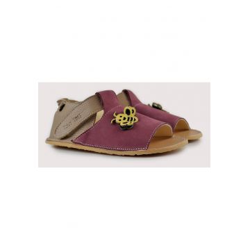 Sandale Barefoot din piele naturală - Bumble - Multicolor - Maro inchis | Rosu Mahon