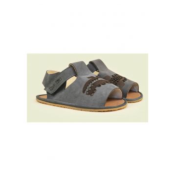 Sandale Barefoot din piele naturala - Croc - Gri