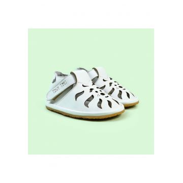 Sandale Barefoot din piele naturala - Kimba - Alb