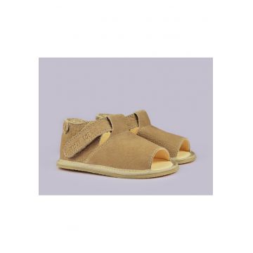 Sandale Barefoot din piele naturala - Krem - Bej - Bej