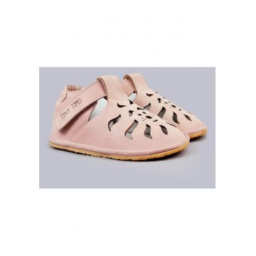Sandale Barefoot din piele naturala - Varya - Roz - Roz pal