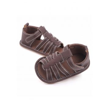 Sandale  Cu Barete - Inchise La Spate - Uni - Casual - Baieti - Piele ecologica - Maro - 3-6 luni -