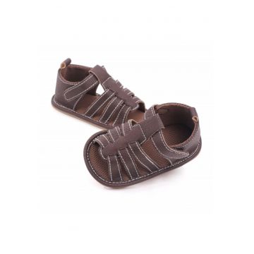 Sandale  Cu Barete - Inchise La Spate - Uni - Casual - Baieti - Piele ecologica - Maro - 3-6 luni -