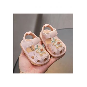 Sandale  Cu Piuitoare - Model Cu Seluta Aplicata - Piele Ecologica - Velcro - Fete