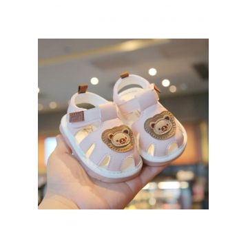 Sandale  Cu Piuitoare - Model Ursulet - Piele Ecologica - Velcro - Fete