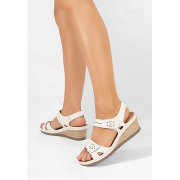 Sandale cu platforma Lanyta albe