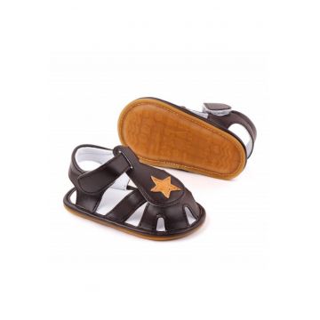 Sandale  Cu Stea Galbena - Piele ecologica - Baieti - Maro