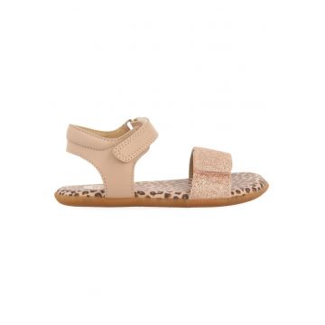 Sandale cu velcro si garnituri stralucitoare
