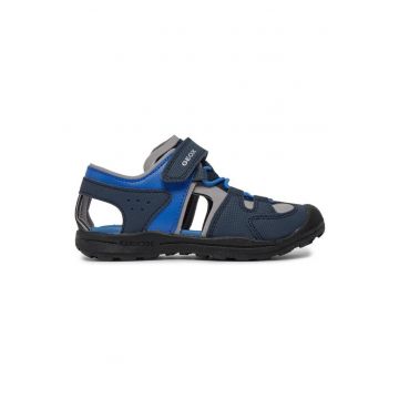 Sandale cu velcro si model colorblock Veniett - Bleumarin