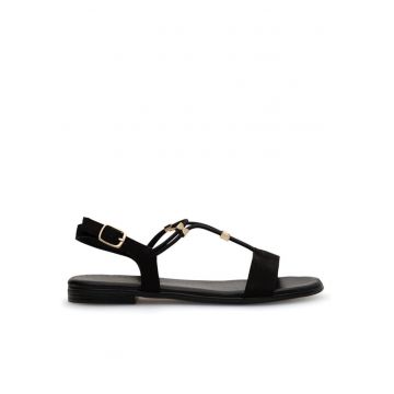 Sandale dama - 12230 -  Piele nabuc - Negru