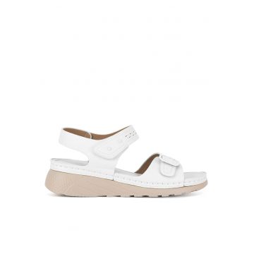 Sandale dama -  alb - sintetic -