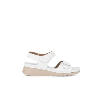 Sandale dama -  alb - sintetic -