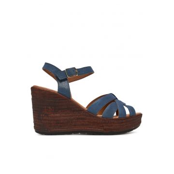 Sandale dama -  albastru - piele naturala -