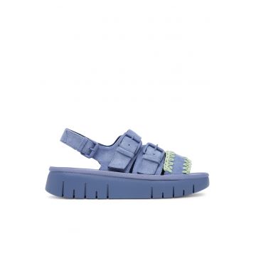 Sandale dama  albastru - tesatura