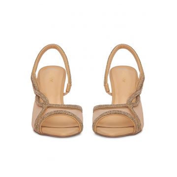 Sandale dama -  bej - plastic -