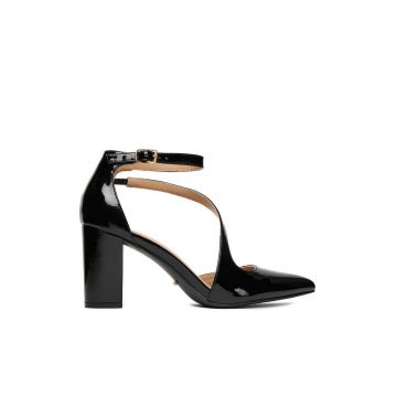Sandale dama  cu toc - negru