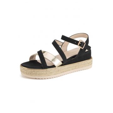 Sandale dama -  espadrile - negru - tesatura