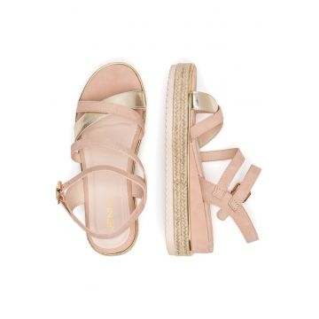 Sandale dama -  espadrile roz - tesatura -