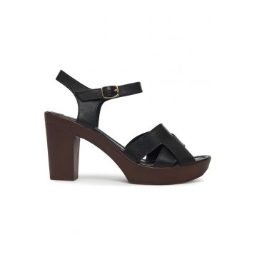 Sandale dama -  EST-2025N-07 - piele naturala - negru -