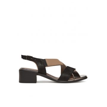 Sandale dama -  model WI23-POSITANA-01 - piele naturala - negru