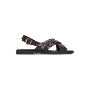 Sandale dama -  MX/025C-EST - piele naturala - Negru
