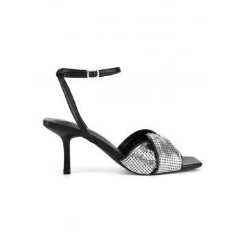 Sandale dama -  negru/argintiu -