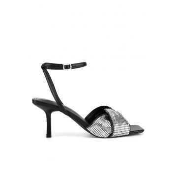 Sandale dama -  negru/argintiu -
