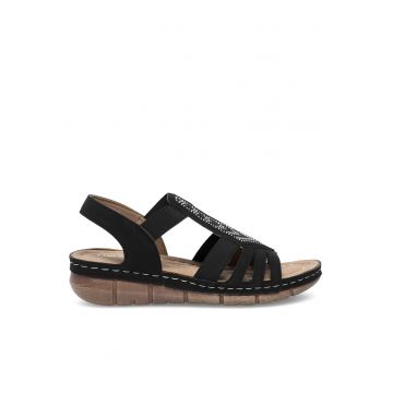 Sandale dama  negru - sintetic -
