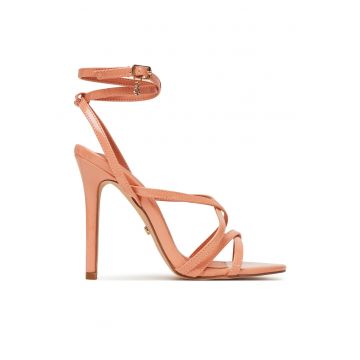 Sandale dama -  piele ecologica - portocaliu