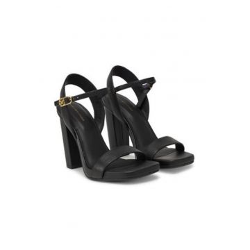 Sandale dama -  piele naturala - negru -