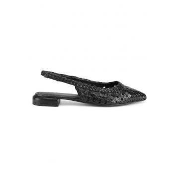 Sandale dama -  piele naturala - varf ascutit - negru