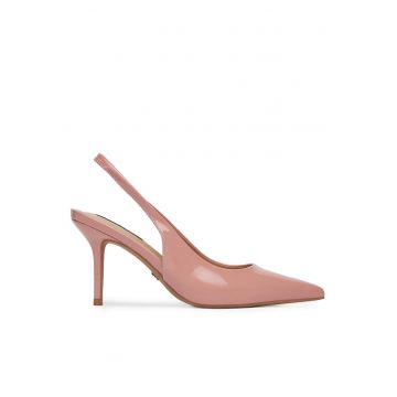 Sandale dama -  tocuri - roz - piele ecologica