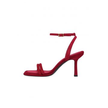 Sandale din piele intoarsa cu varf patrat