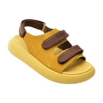 Sandale GRYXX galbene, 5L120, din piele intoarsa