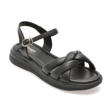 Sandale IMAGE negre, 57111, din piele naturala